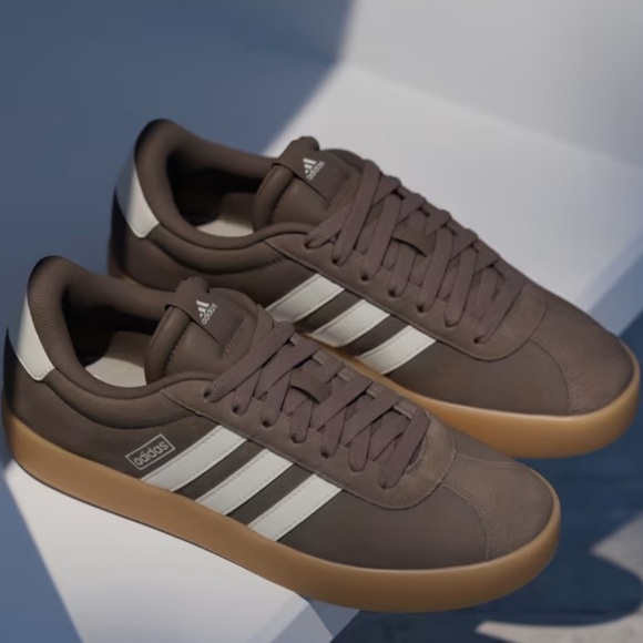 adidas VL Court 3.0 Men's Sneakers in Brown and White - Picture 11 of 12